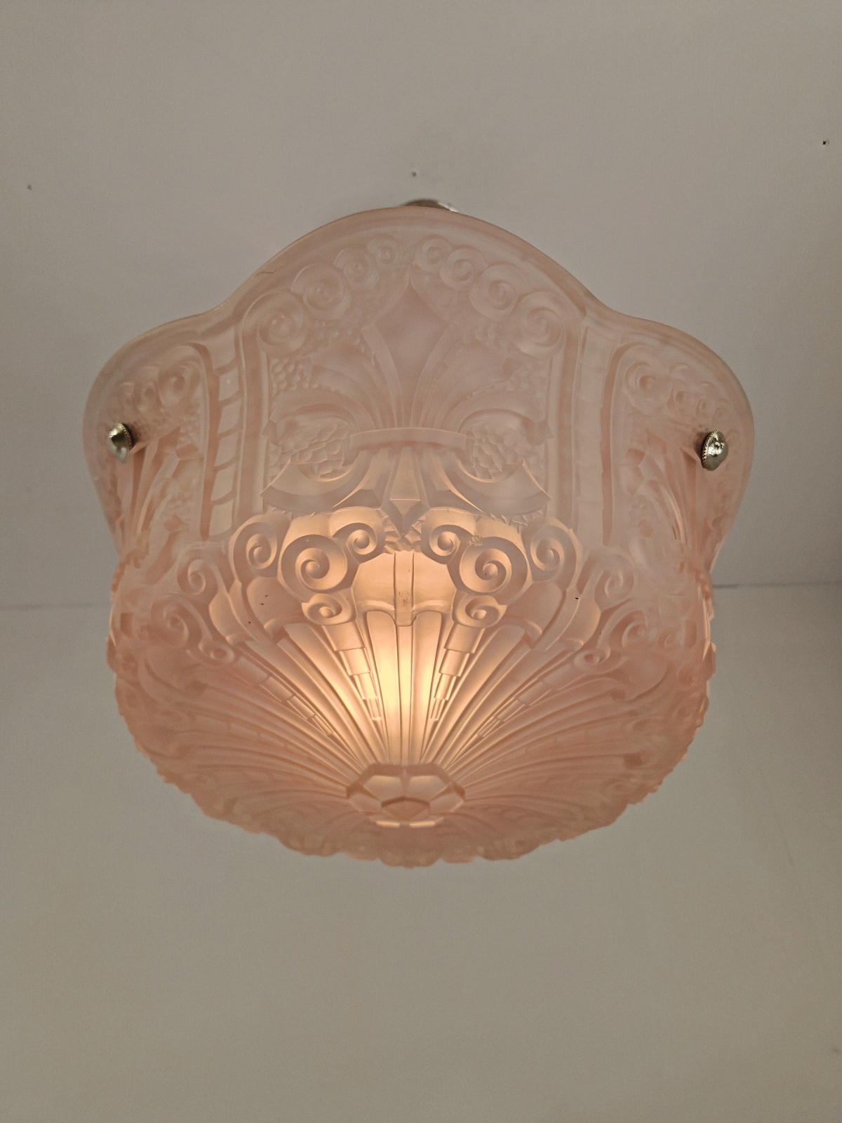 Unsigned | Pink Neo-Classical Plafonnier | France c.1925 | SOLD - Image 6