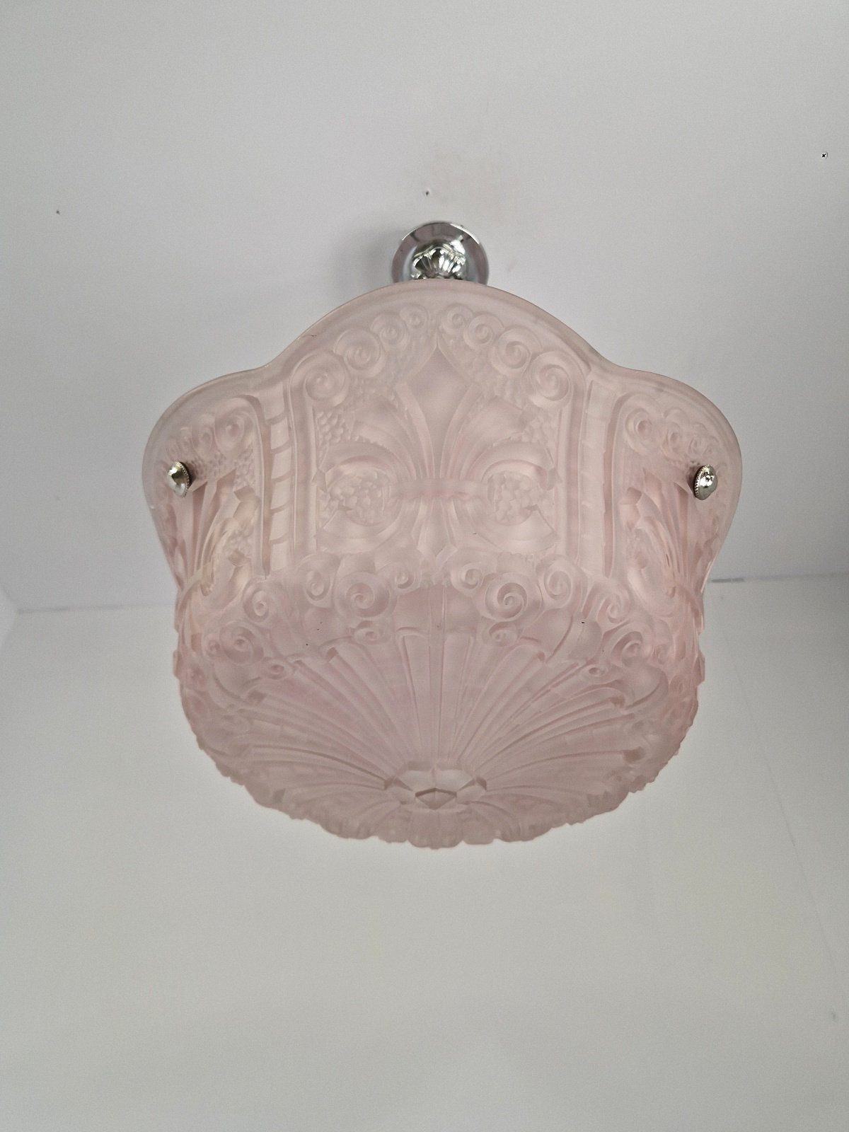 Unsigned | Pink Neo-Classical Plafonnier | France c.1925 | SOLD - Image 7