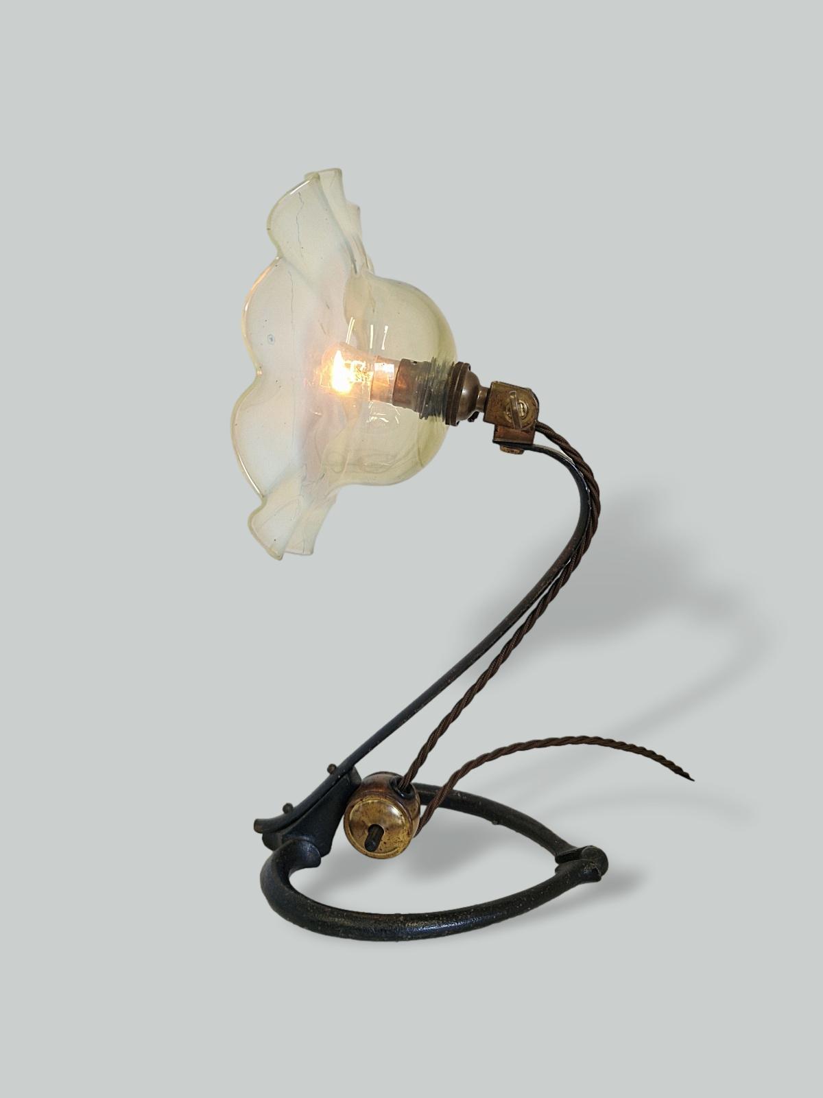 W.A.S Benson with James Powell & Sons | 2 Arts & Crafts Desk or Wall Lamps | England c.1900