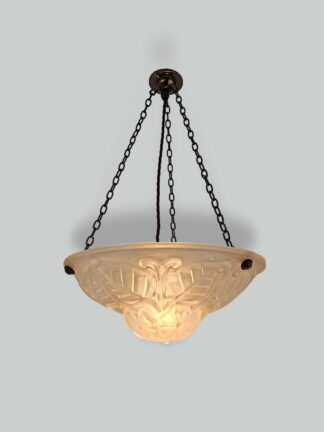 Verrerie D’art Degué | Frosted Art Deco Glass Plafonnier | France c.1930 | SOLD