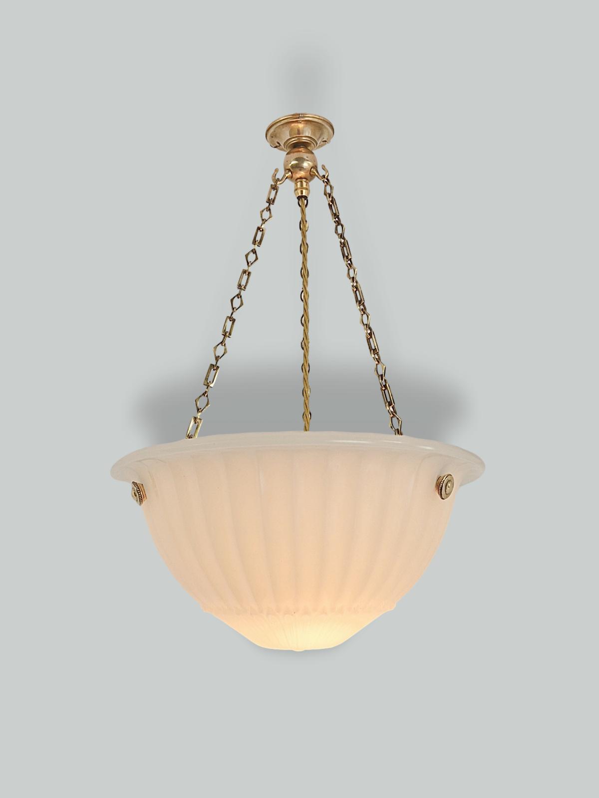 Jefferson & Co. | 2 Moonstone Plafonniers | England c.1925