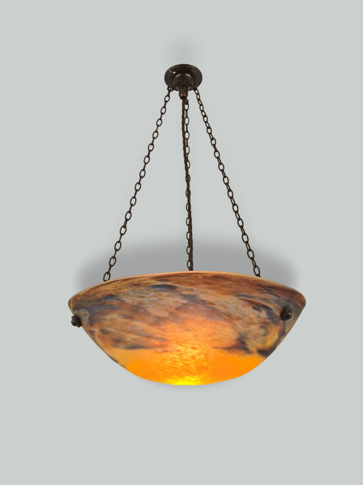 Verrerie D’art Degué | Pate-de-verre Plafonnier | France c.1925 | SOLD