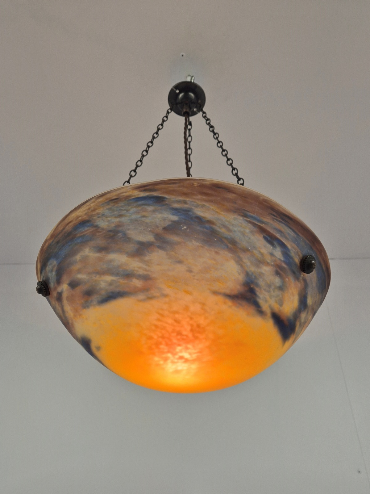 Verrerie D’art Degué | Pate-de-verre Plafonnier | France c.1925 | SOLD - Image 4