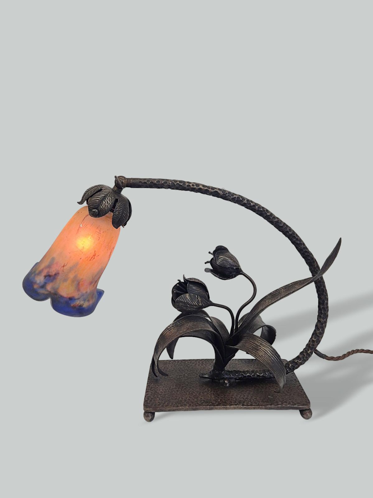 François Carion & Muller Frères | Wrought-Iron Table Lamp | France c.1930