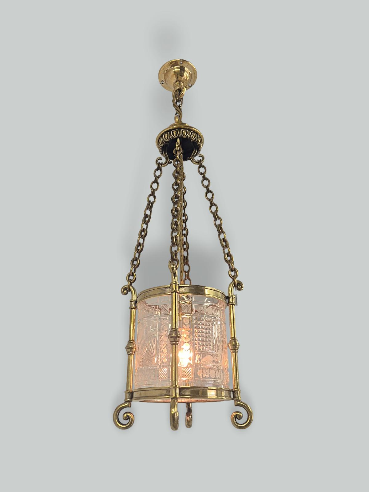 Attributed F & C Osler, Birmingham | Edwardian Cut-Glass Lantern | England c.1910
