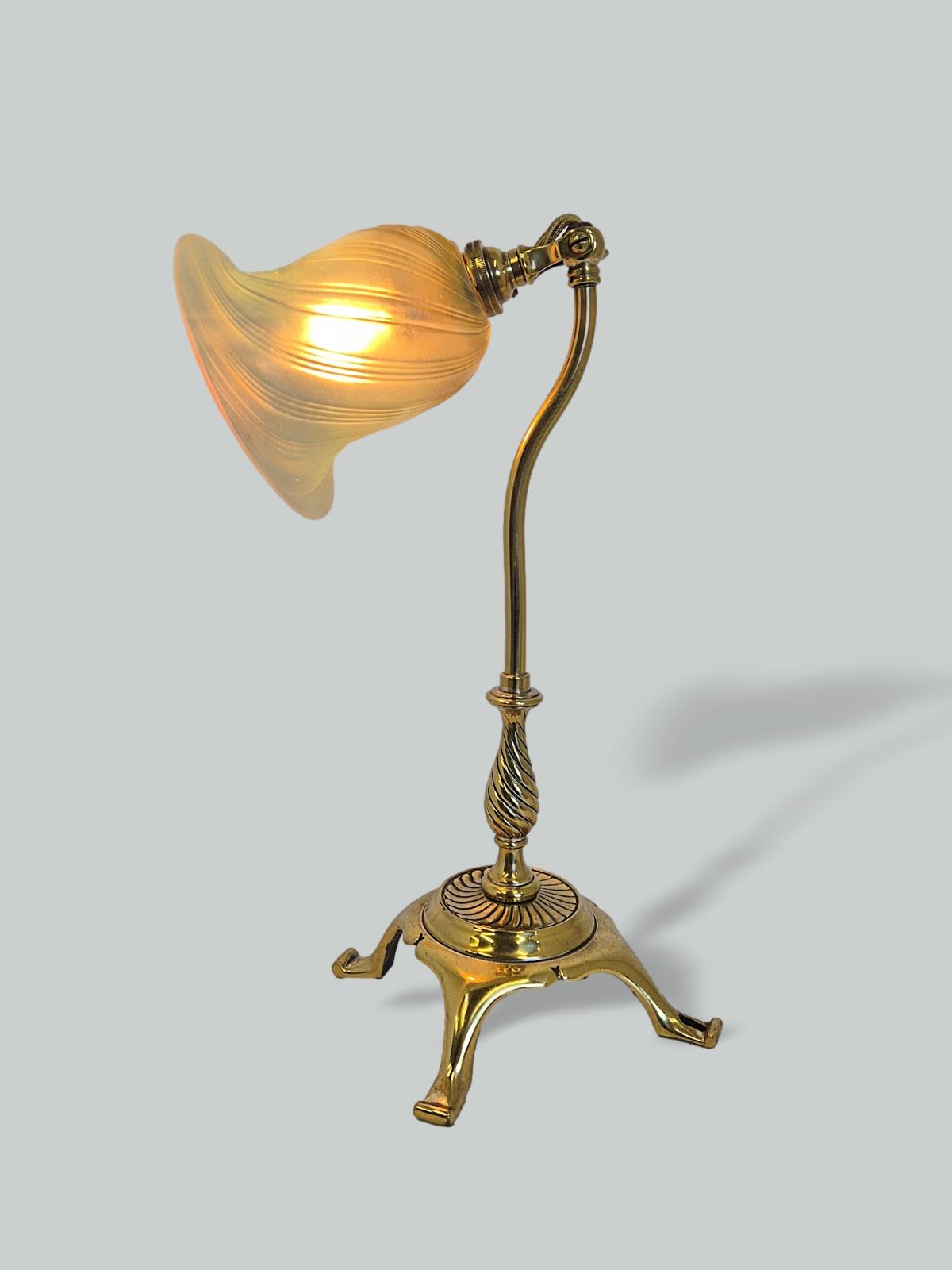 Unsigned | Brass "Quatrefoil" Desk Lamp | England c.1905 | SOLD