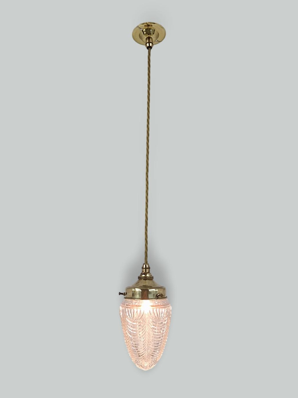 Unsigned | Cut-glass "Pineapple" Pendant Lampshade | England c.1905
