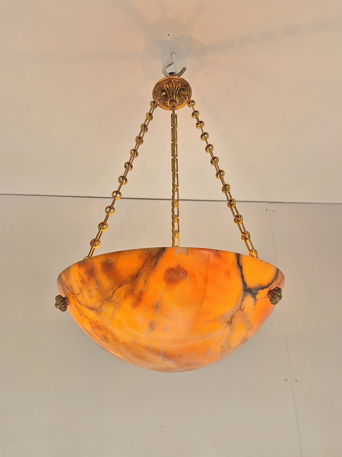 Unsigned | Traditional Alabaster Plafonnier | France Early c.20th | SOLD - Image 5