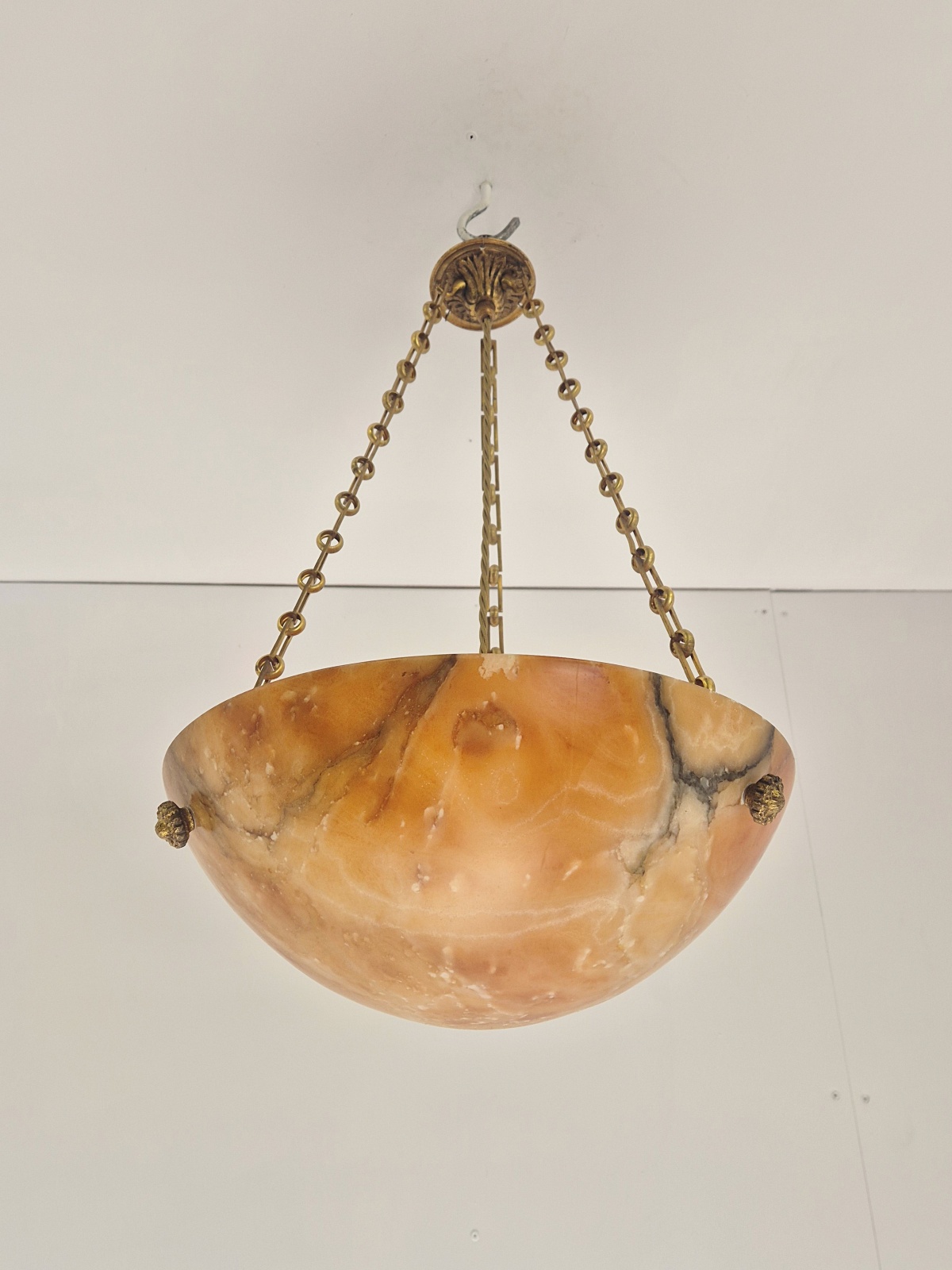 Unsigned | Traditional Alabaster Plafonnier | France Early c.20th | SOLD - Image 6