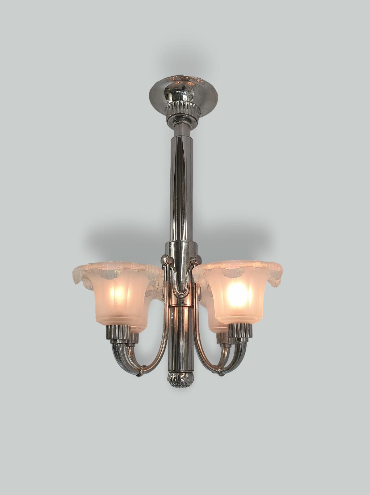 Henri Petitot & Ezan | Modernist Art Deco Ceiling Light | France c.1930