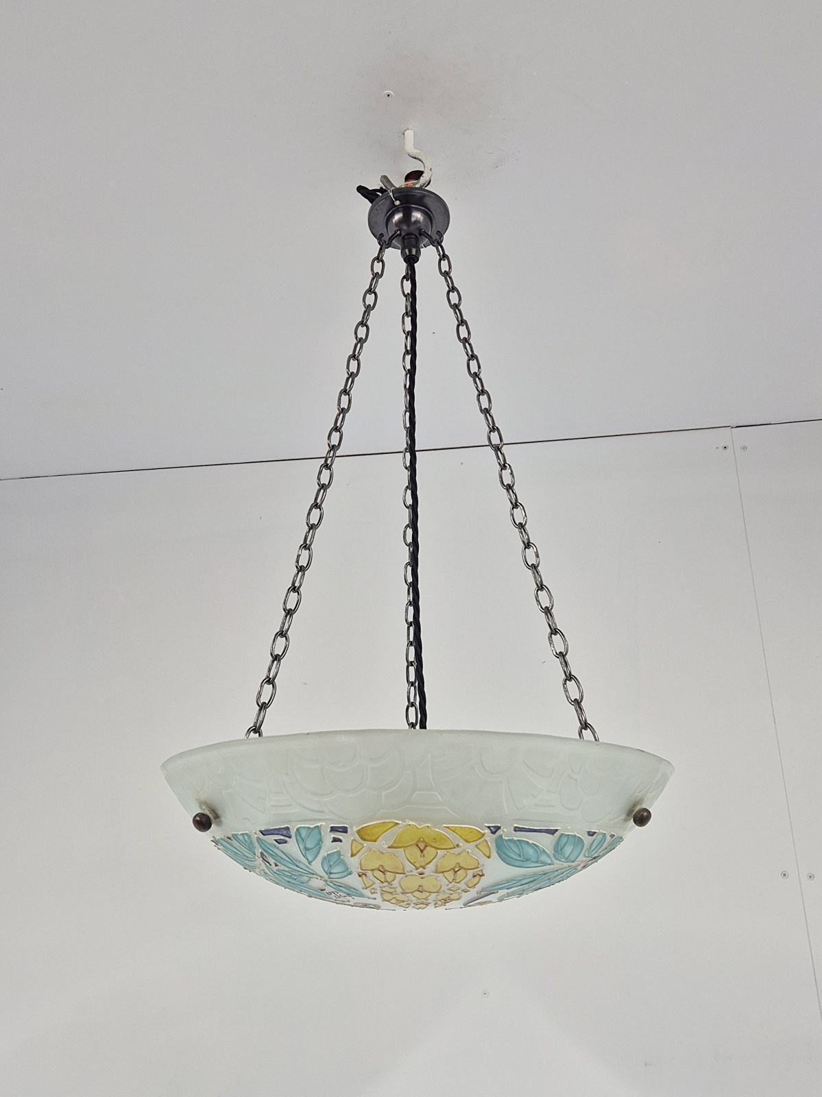 Loys Lucha, Paris | Medium Polychrome-Enamelled Plafonnier | France c.1930 - Image 3