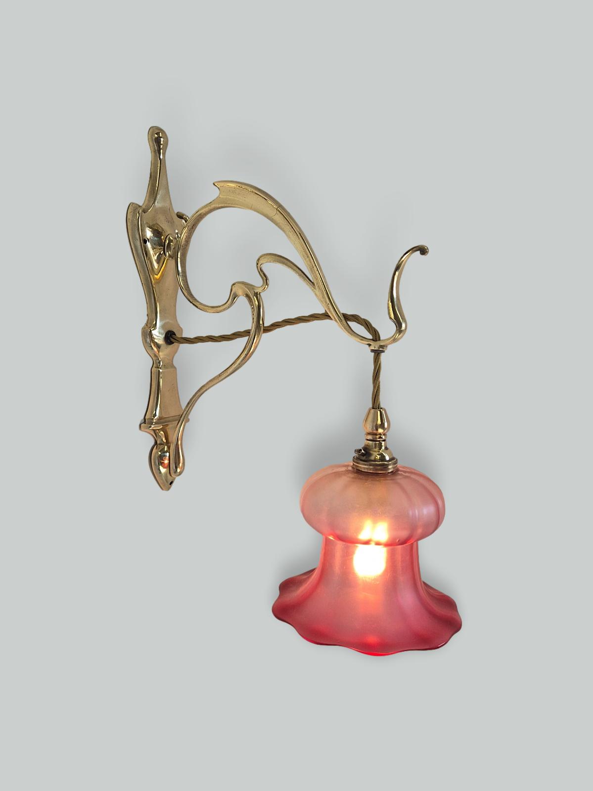 Ingram & Kemp Ltd, Birmingham | 2 Art Nouveau Cast Brass Wall Lights | England c1902-12