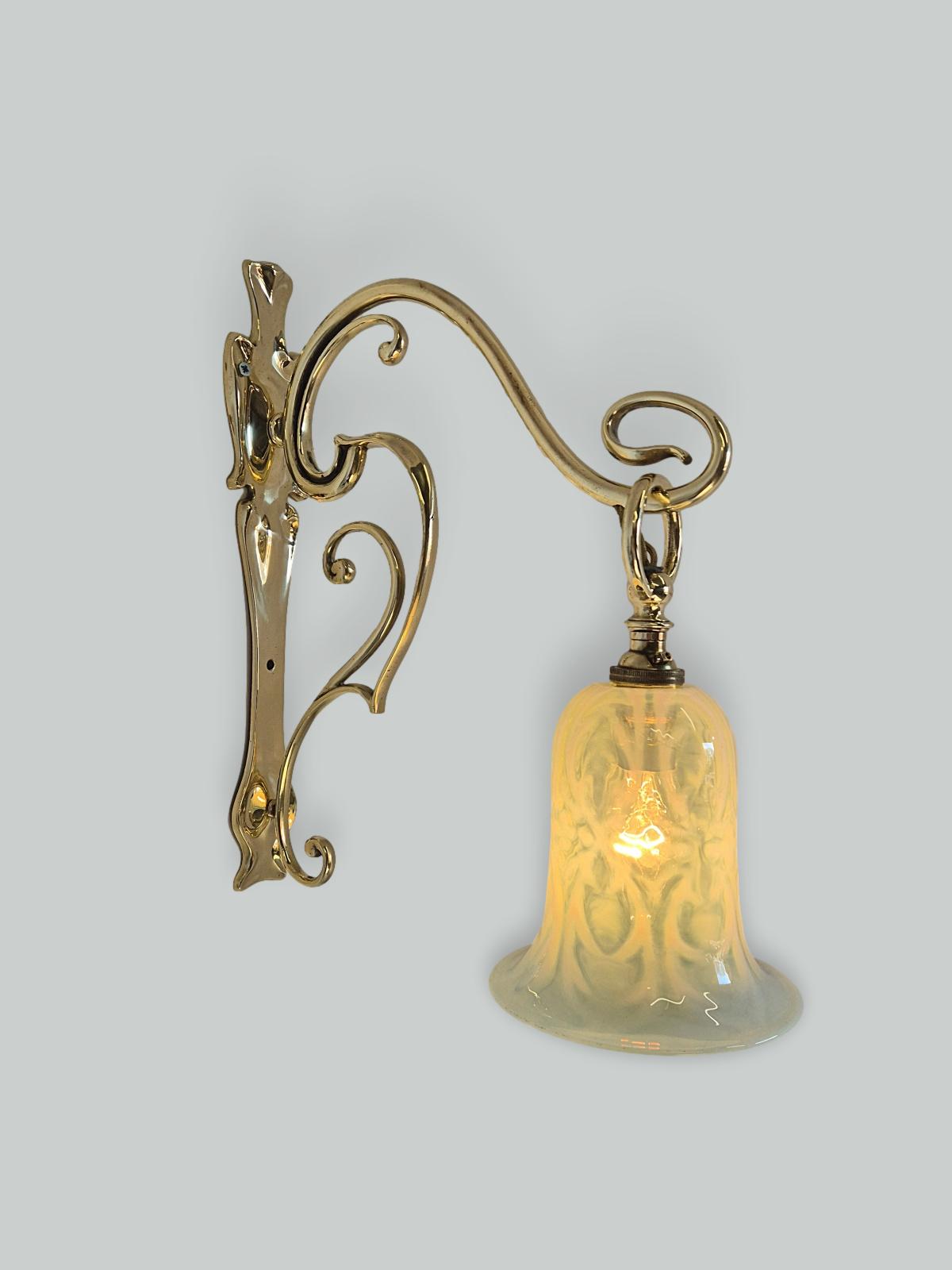 Attributed William Whitehouse & Co. Birmingham | 2 Art Nouveau Cast Brass Wall Lights | England c1905