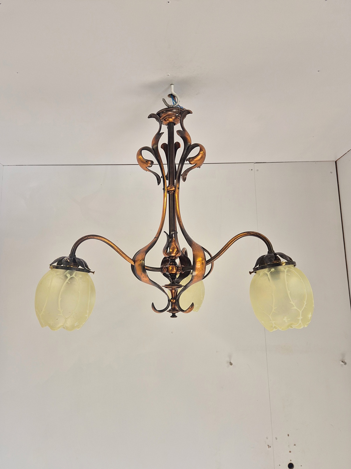 John Walsh Walsh | Oxidised-copper Arts & Crafts Ceiling Light | England c.1900-10 - Image 3
