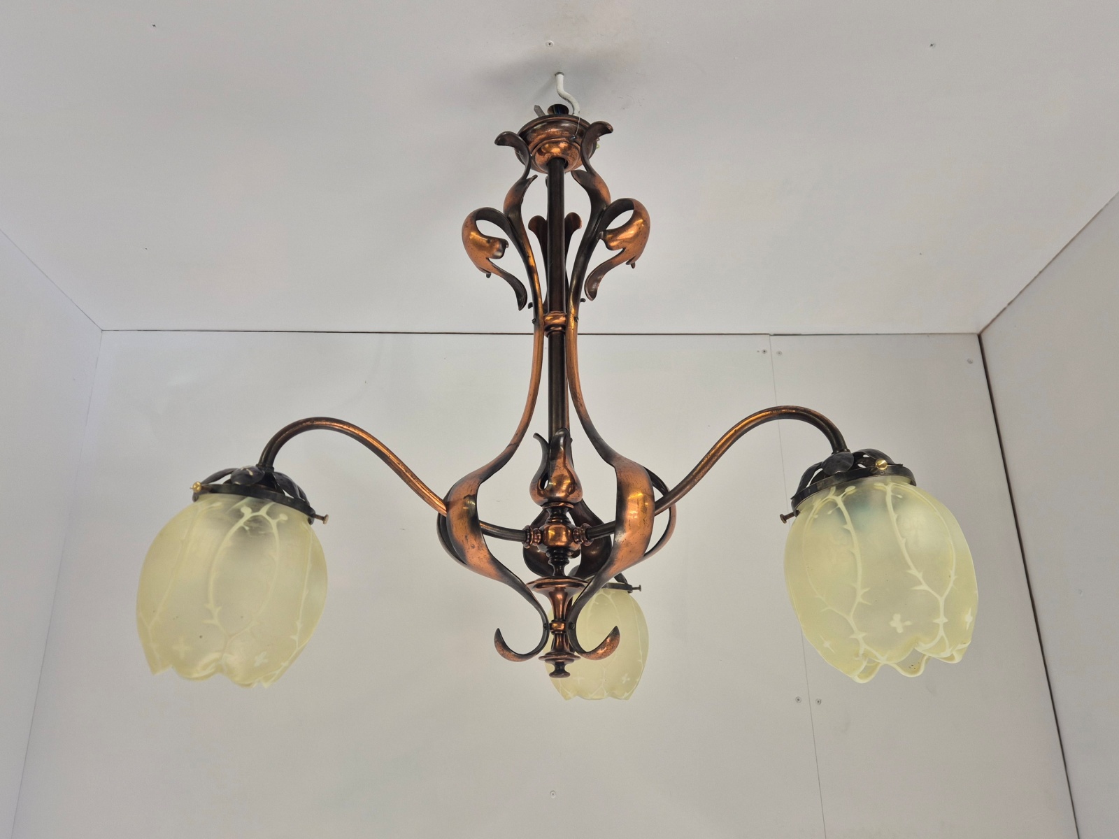 John Walsh Walsh | Oxidised-copper Arts & Crafts Ceiling Light | England c.1900-10 - Image 5