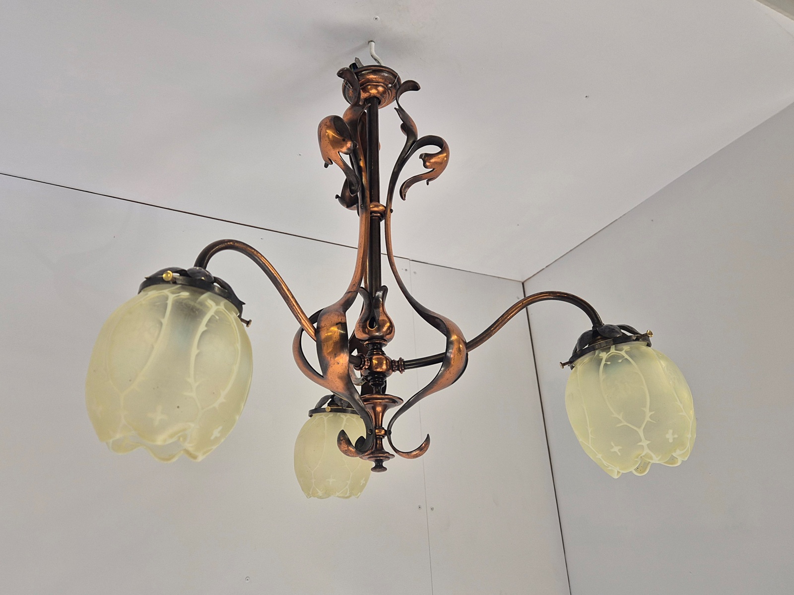 John Walsh Walsh | Oxidised-copper Arts & Crafts Ceiling Light | England c.1900-10 - Image 7
