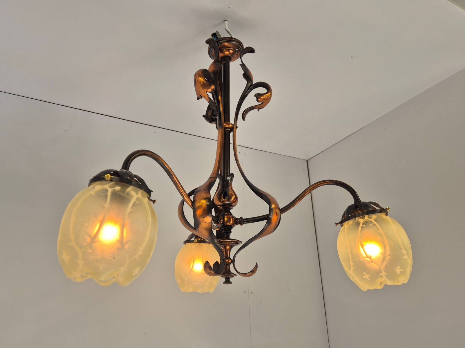 John Walsh Walsh | Oxidised-copper Arts & Crafts Ceiling Light | England c.1900-10 - Image 8