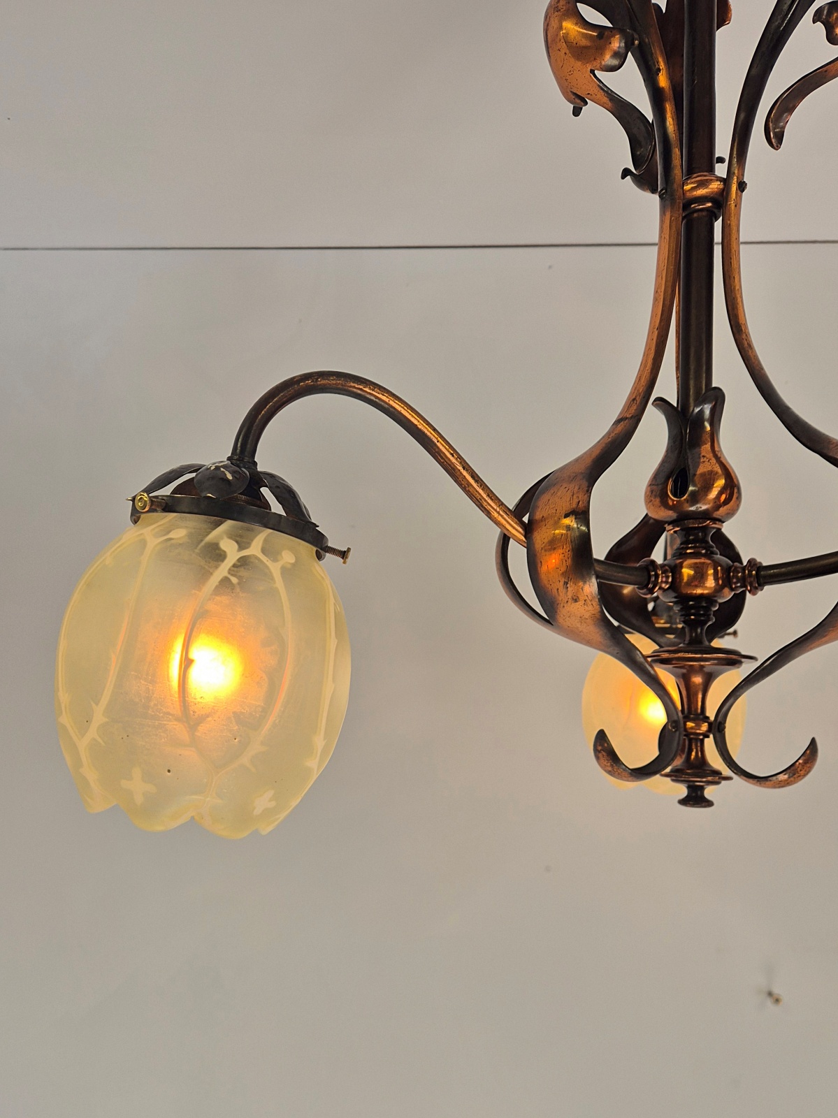 John Walsh Walsh | Oxidised-copper Arts & Crafts Ceiling Light | England c.1900-10 - Image 9