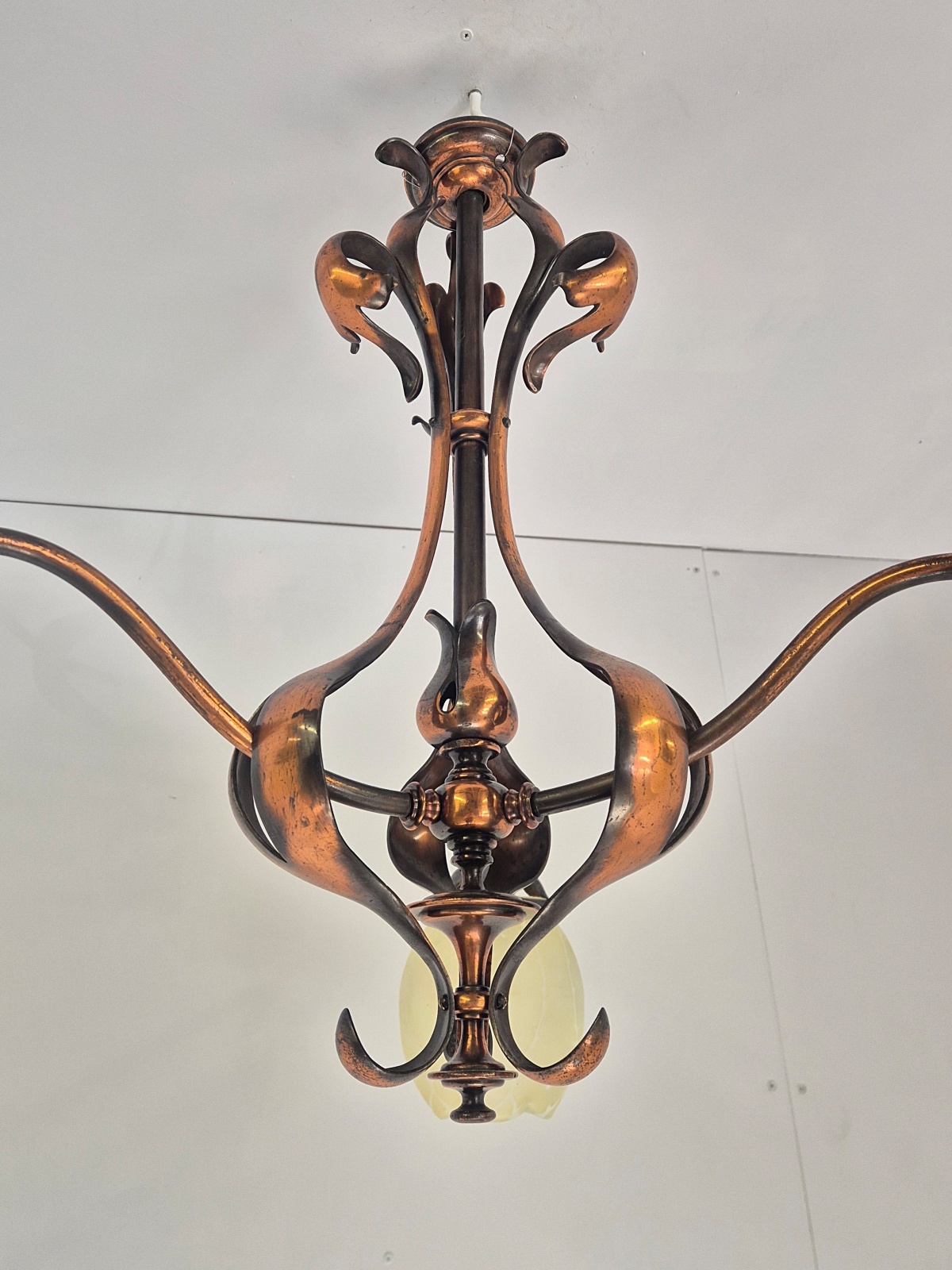 John Walsh Walsh | Oxidised-copper Arts & Crafts Ceiling Light | England c.1900-10 - Image 11