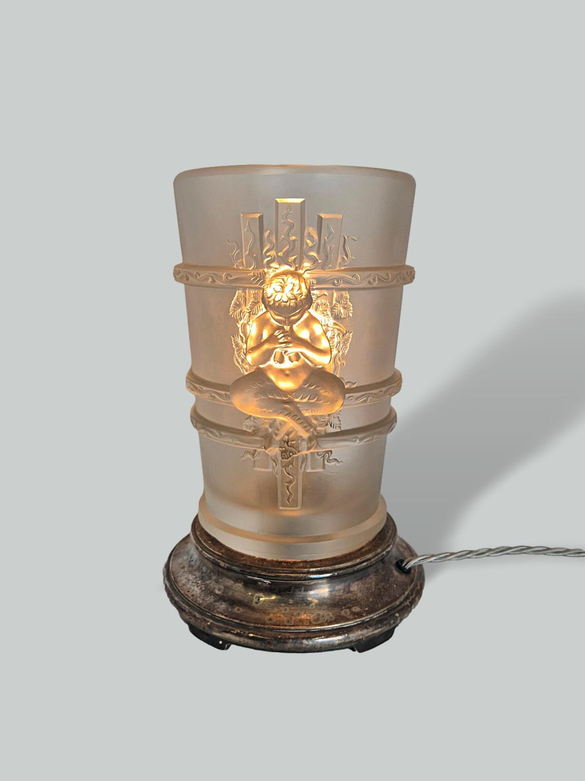 Marc Lalique | "Faons Chantent" Frosted Glass Side-Light | France c.1950