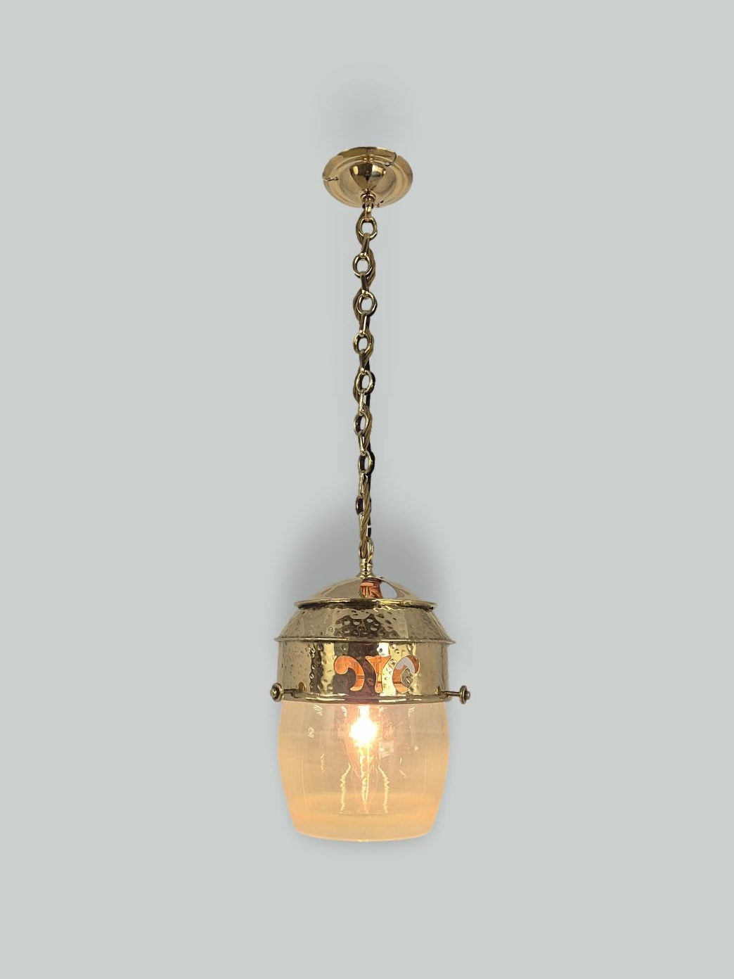 Unsigned | Small Bulbous Vaseline-glass Lantern | England c.1900