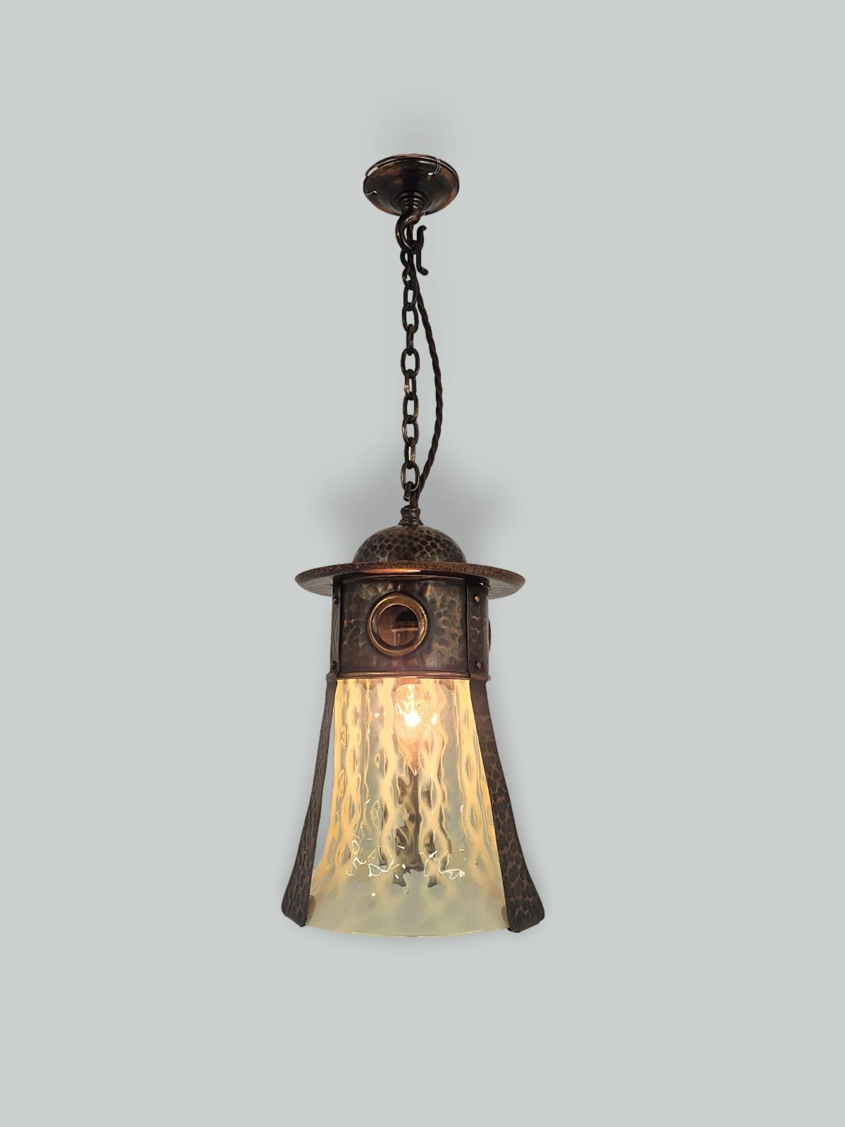Style of Jesson, Birkett & Co. (Faulkner Bronze Co.) | Important Arts & Crafts Hall Lantern | England c.1900-05