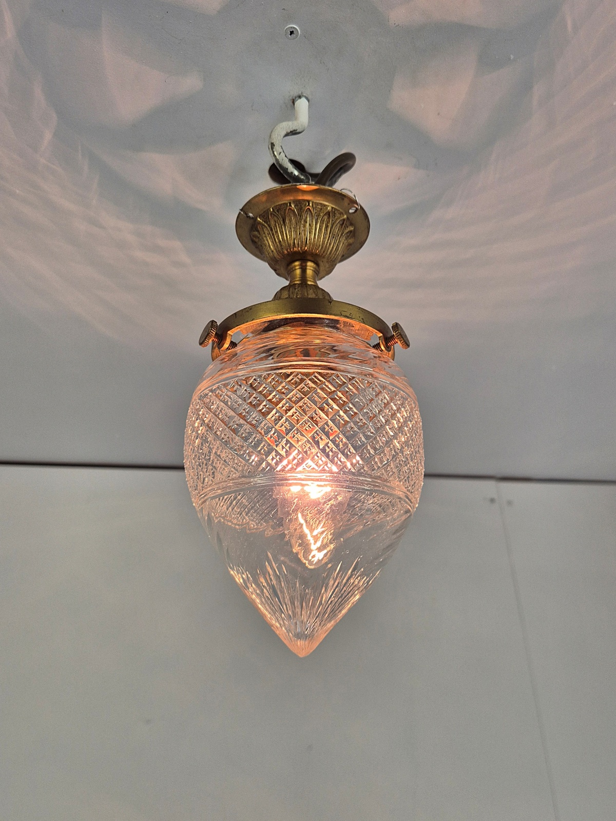 Unsigned | Cut-glass 'Pineapple' Flush Mount | England c.1905-15 - Image 4