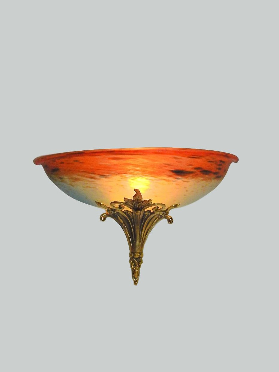 Verreries Charles Schneider | 2 Pate-de-verre Wall Lights | France c.1925 | SOLD