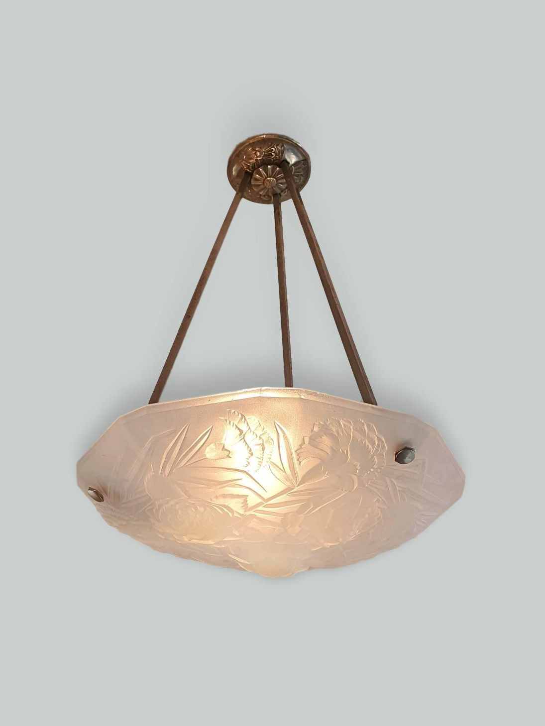 Roba, Paris | Opalescent Glass Art Deco Plafonnier | France c.1920 | SOLD