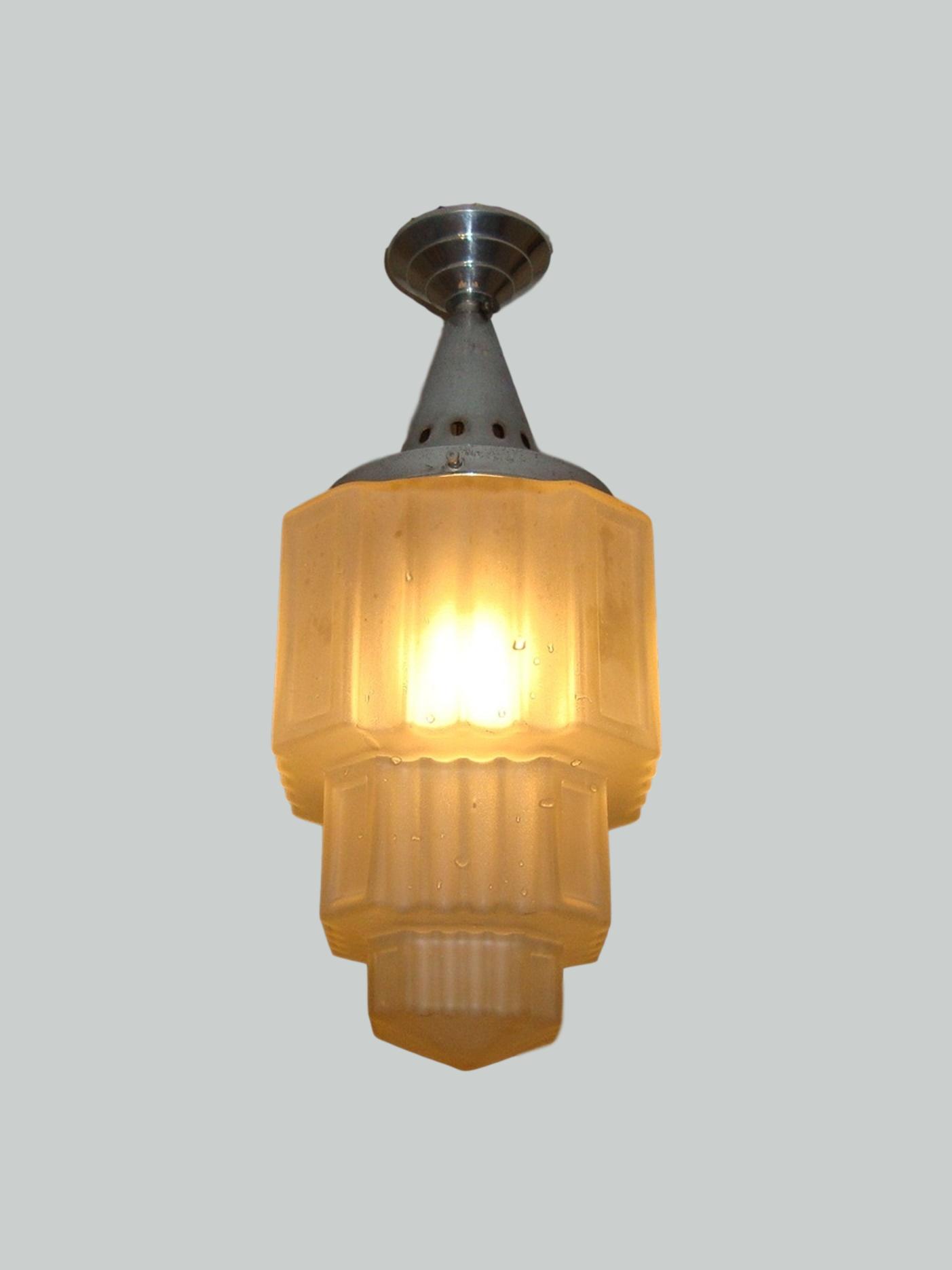 Unsigned | Frosted-Glass Art Deco Lantern | France c.1930 | SOLD