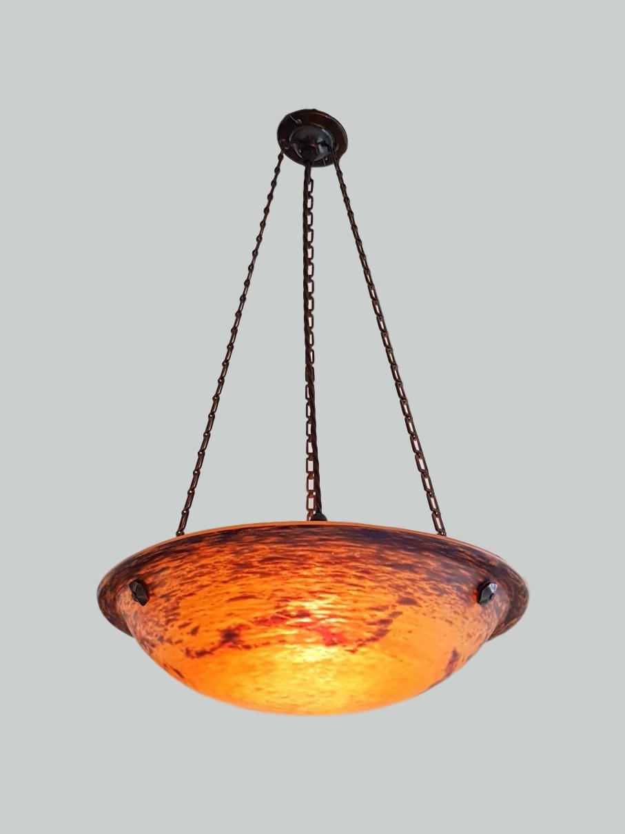 André Delatte, Nancy | Pate-de-verre Plafonnier | France c.1925 | SOLD