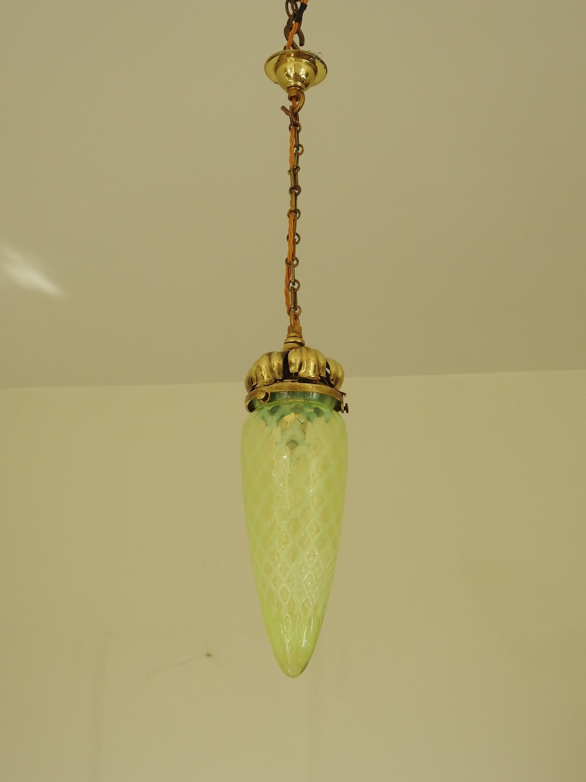 Stourbridge, Birmingham | 3 Vaseline-Glass Pendants | England c.1905 | SOLD - Image 2