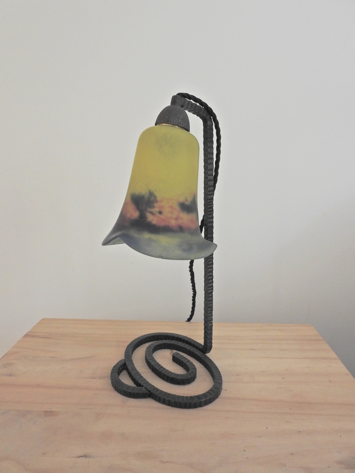 Noverdy (Nouvelle Verrerie de Dijon) | Wrought Iron & Pate-de-verre Table Lamp | SOLD - Image 3