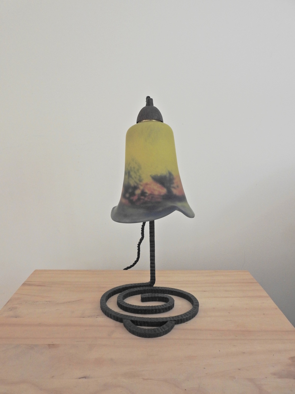 Noverdy (Nouvelle Verrerie de Dijon) | Wrought Iron & Pate-de-verre Table Lamp | SOLD - Image 4