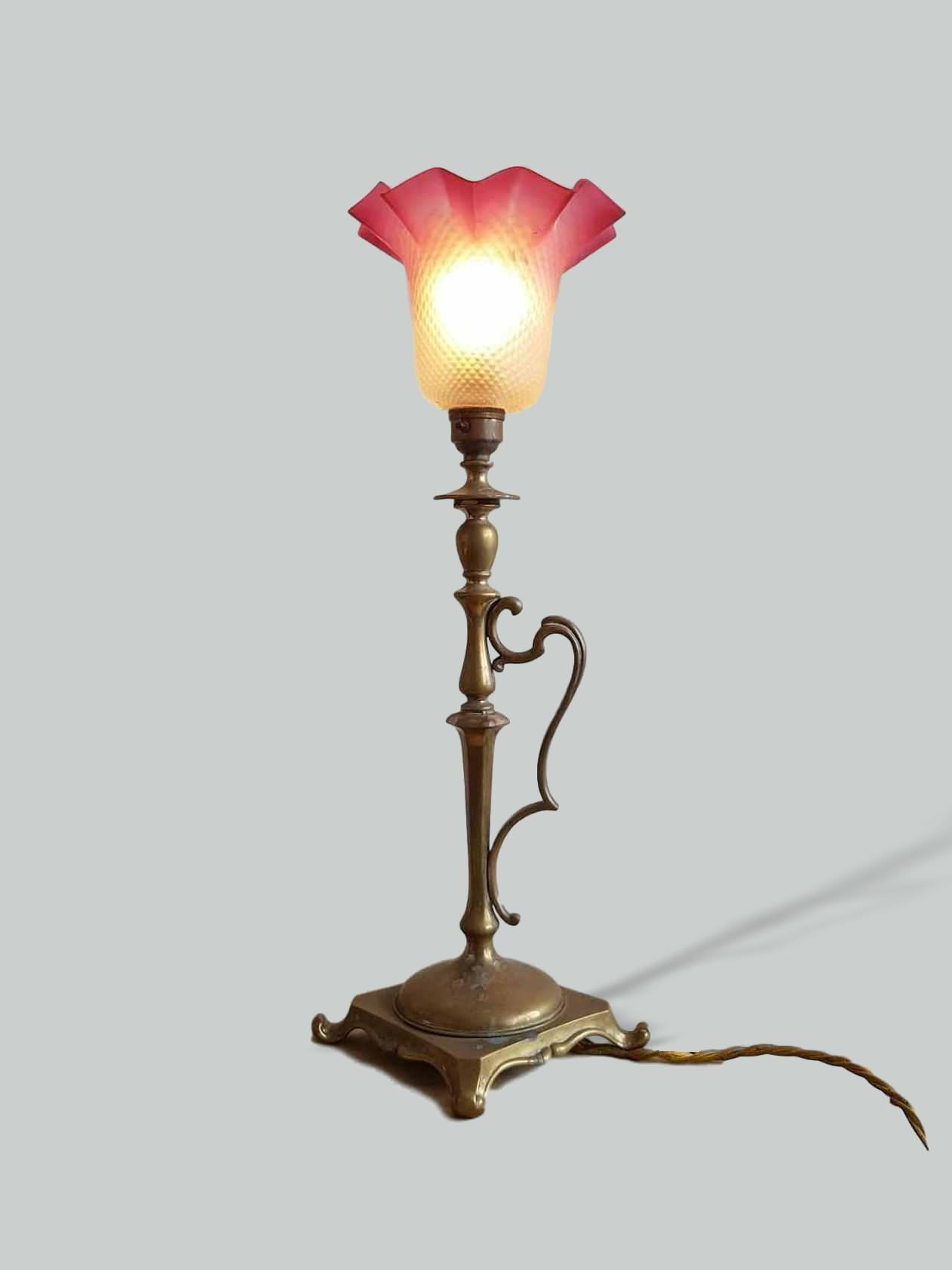 Unsigned | Cast Brass "Chamberstick" Table Lamp | England c.1905 | SOLD