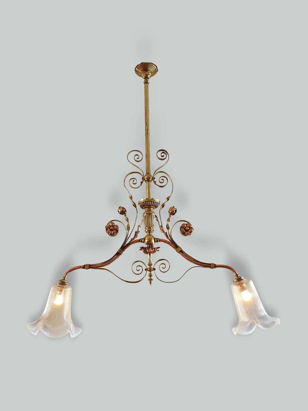 Unsigned | Art Nouveu 2-branch Gas Fitting | England c.1900