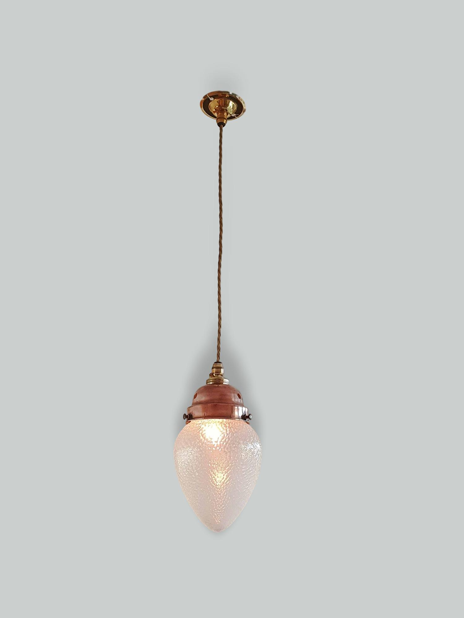Unsigned | Opalescent-glass Pendant Lampshade | English early c.20th