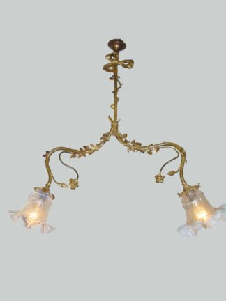 Unsigned | Two-Branch Neo-Classical Ceiling Light | France c.1915 | SOLD
