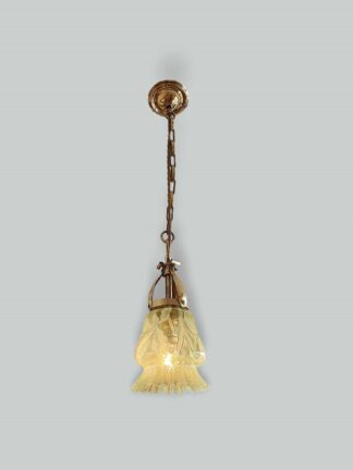 Henry G. Richardson and Sons | Smaller Vaseline-glass Pendant