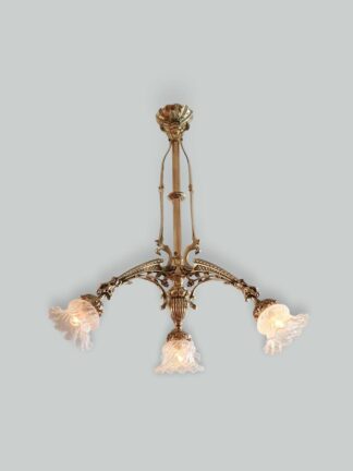 Unsigned | Decorative Cast-brass Chandelier | France c.1910