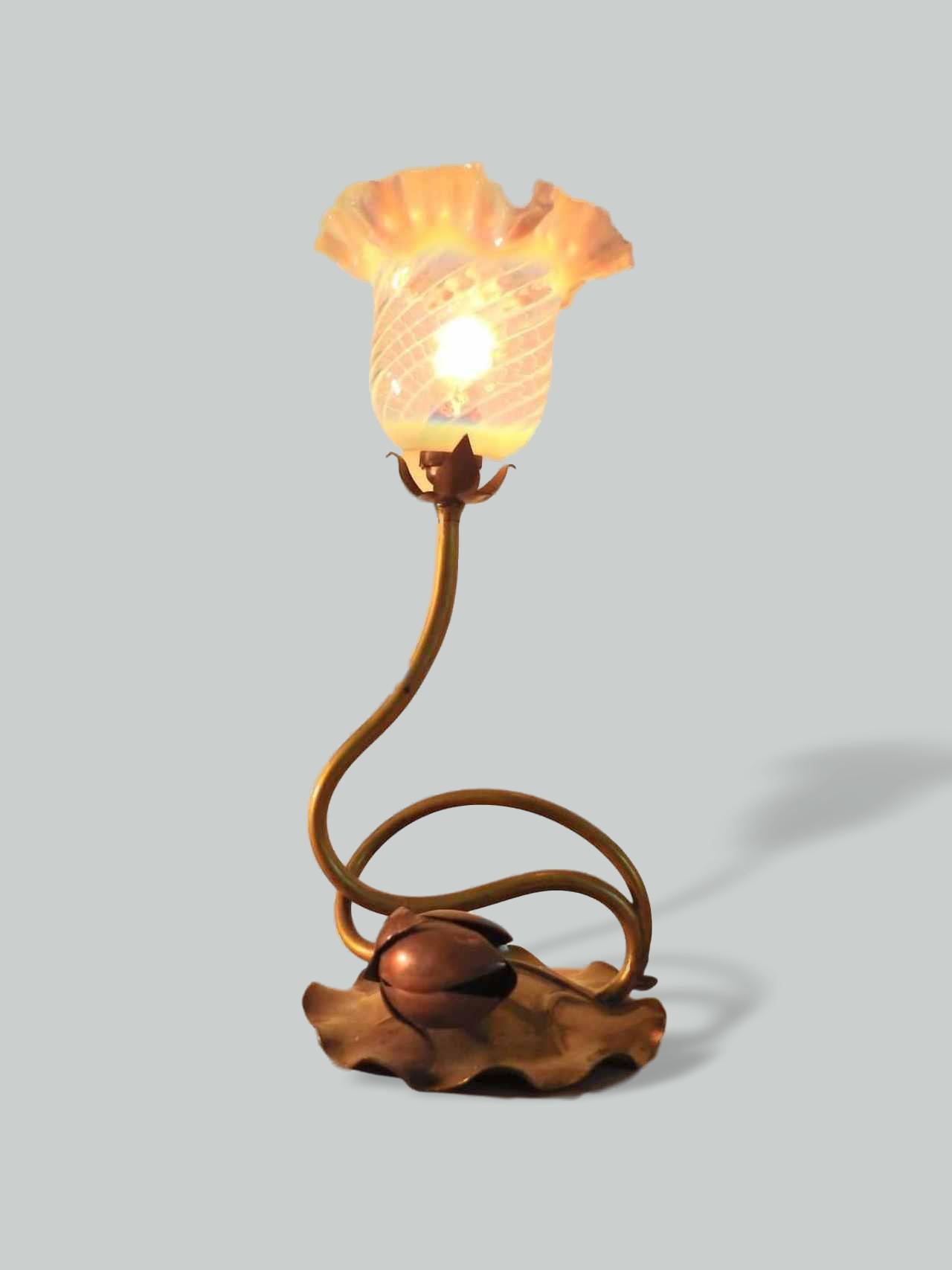 Unsigned | Arts & Crafts "Lilypad" Table Lamp | France c.1905