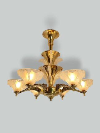 Ezan (Jean Gauthier) | Large Art Deco "Waterfall" Chandelier | France c.1935