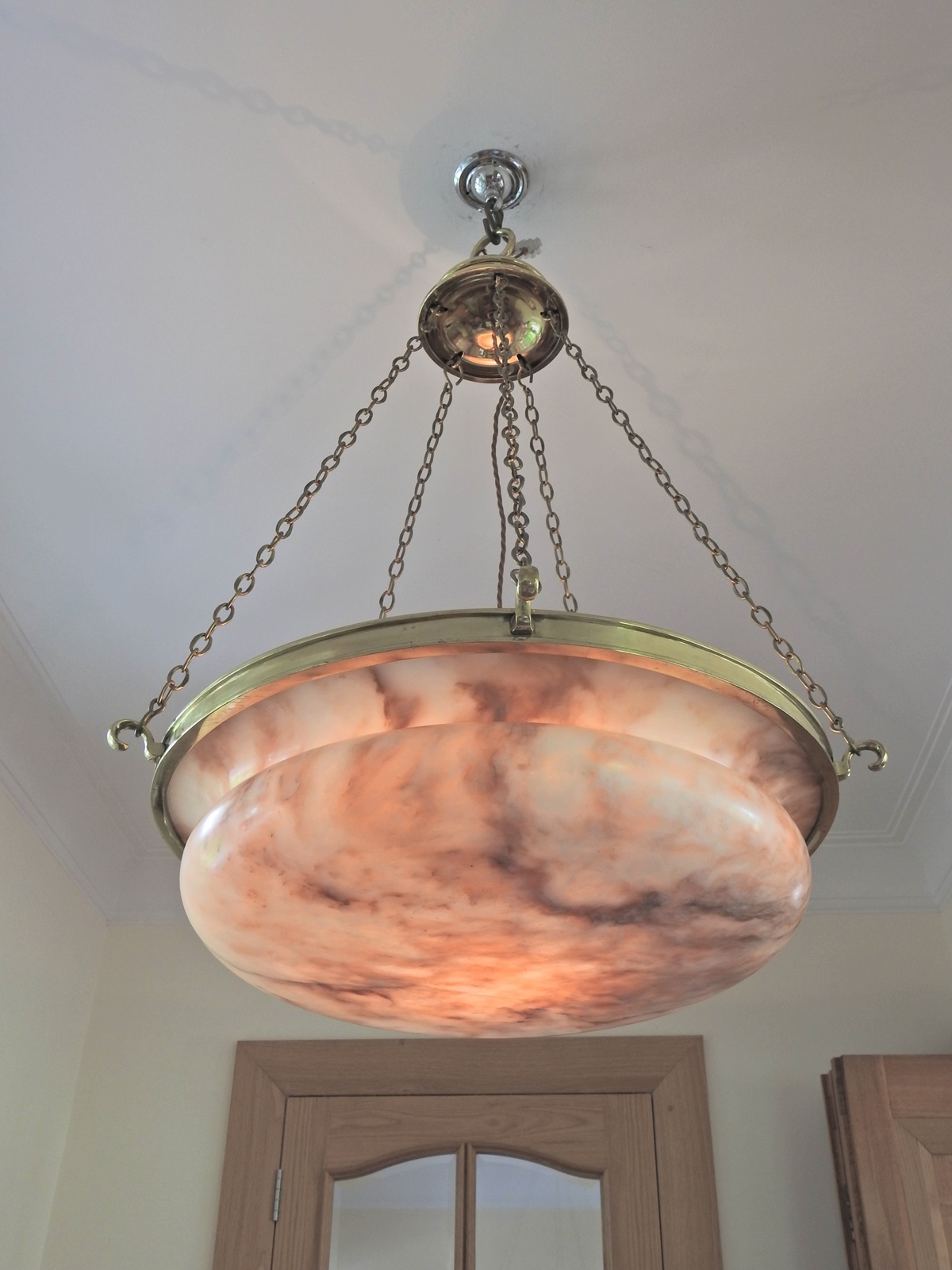 Faraday & Son, London | Monumental Alabaster Plafonnier | England c.1910 | SOLD - Image 3