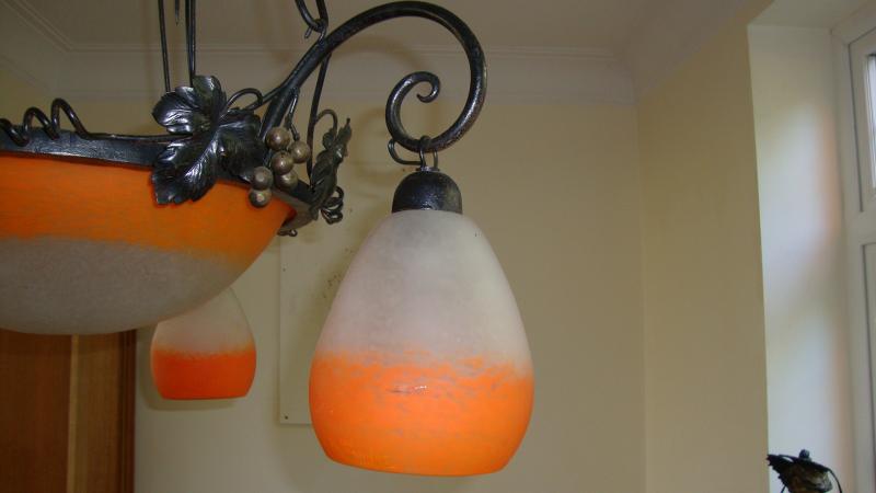 Rethondes (Degué) | Orange Pate-de-verre Chandelier | France c.1930 | SOLD - Image 4