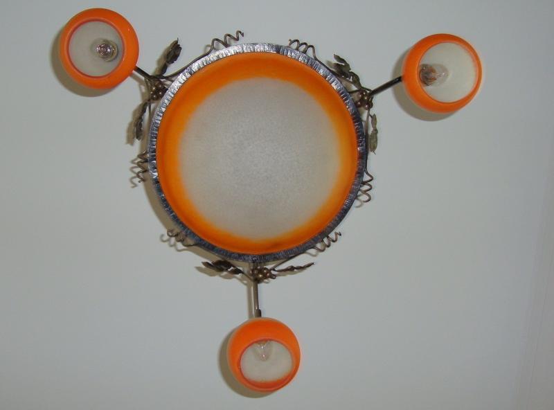 Rethondes (Degué) | Orange Pate-de-verre Chandelier | France c.1930 | SOLD - Image 6