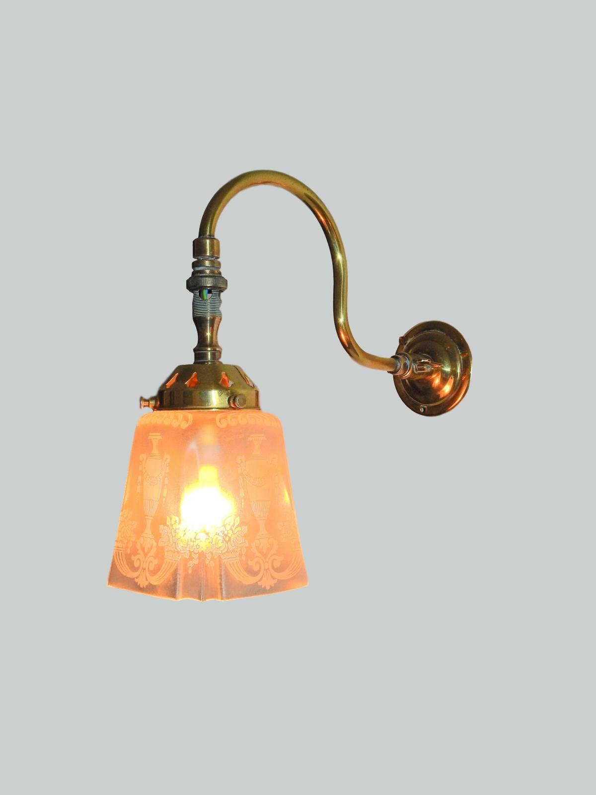 Batterisby | 3 Brass Gas Wall Lights | England c.1905-10 | SOLD