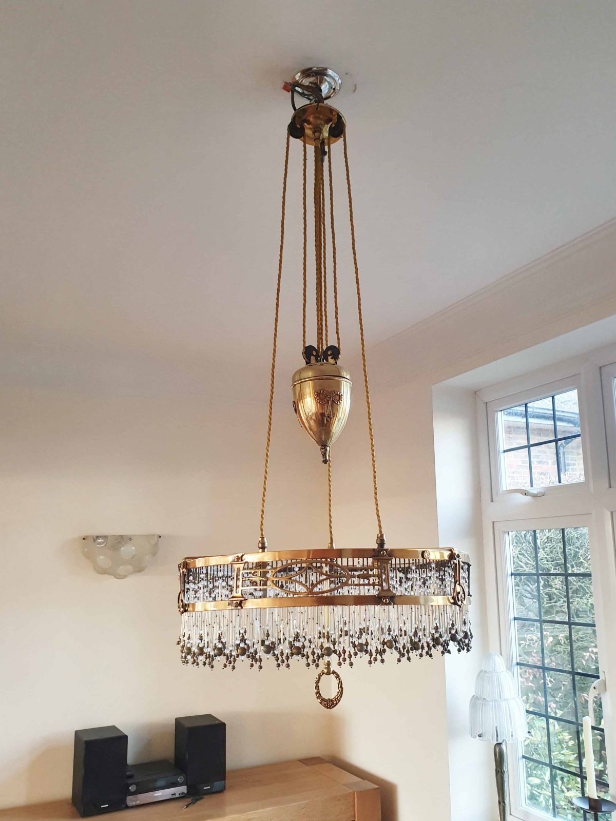 Unsigned | Edwardian Rise & Fall Chandelier | England c.1905 | SOLD - Image 2