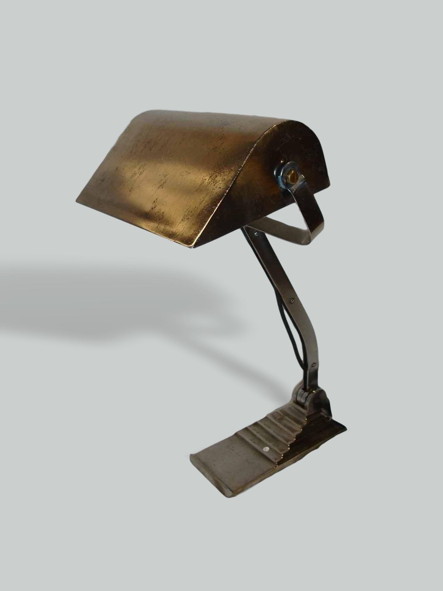 Unsigned | Collection of 4 All-Steel "Officer's" Desk Lamps | Belgium c.1940