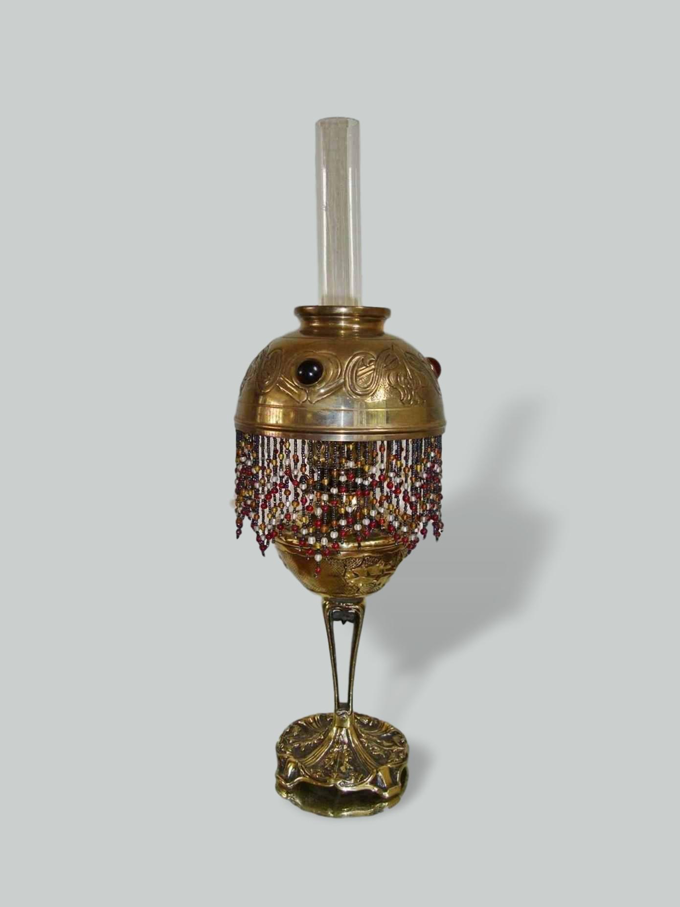 Style of Jules-Emile Leleu | Unconverted Art Nouveau Oil lamp | France c.1900
