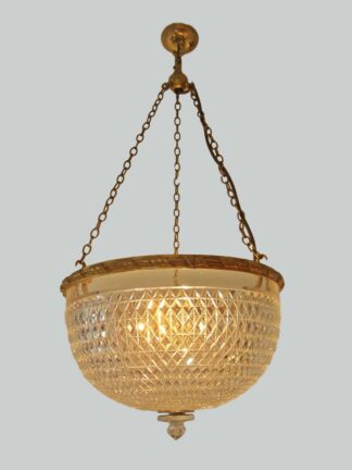 F & C Osler, Birmingham | Cut-Glass Edwardian Plafonnier | England c.1910 | SOLD